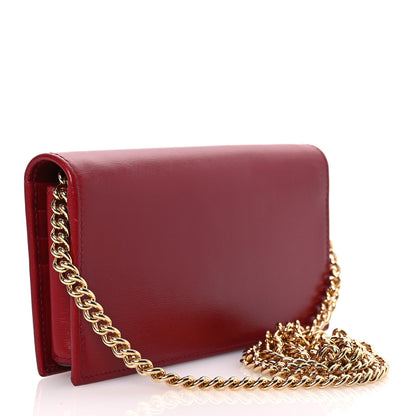 Gucci Boarded Plutone Calfskin Horsebit 1955 Wallet On Chain New Cherry Red 3 of 15