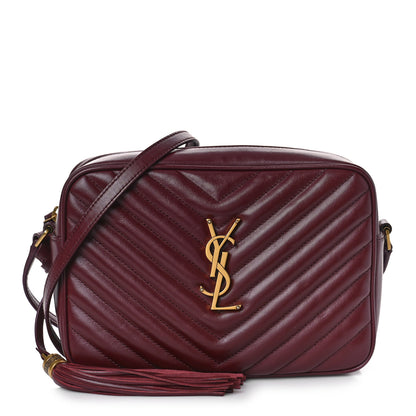 Saint Laurent Calfskin Matelasse Monogram Lou Camera Bag Dark Legion Red 1 of 8