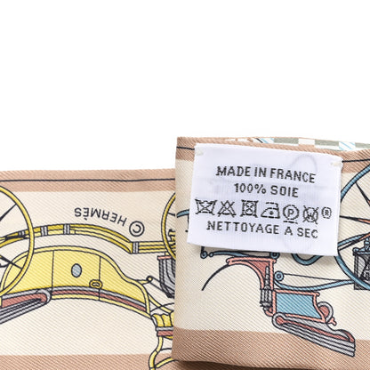 Hermes Silk Les Voitures Nouvelle Twilly Vert Amande Bleu Glacier 3 of 3