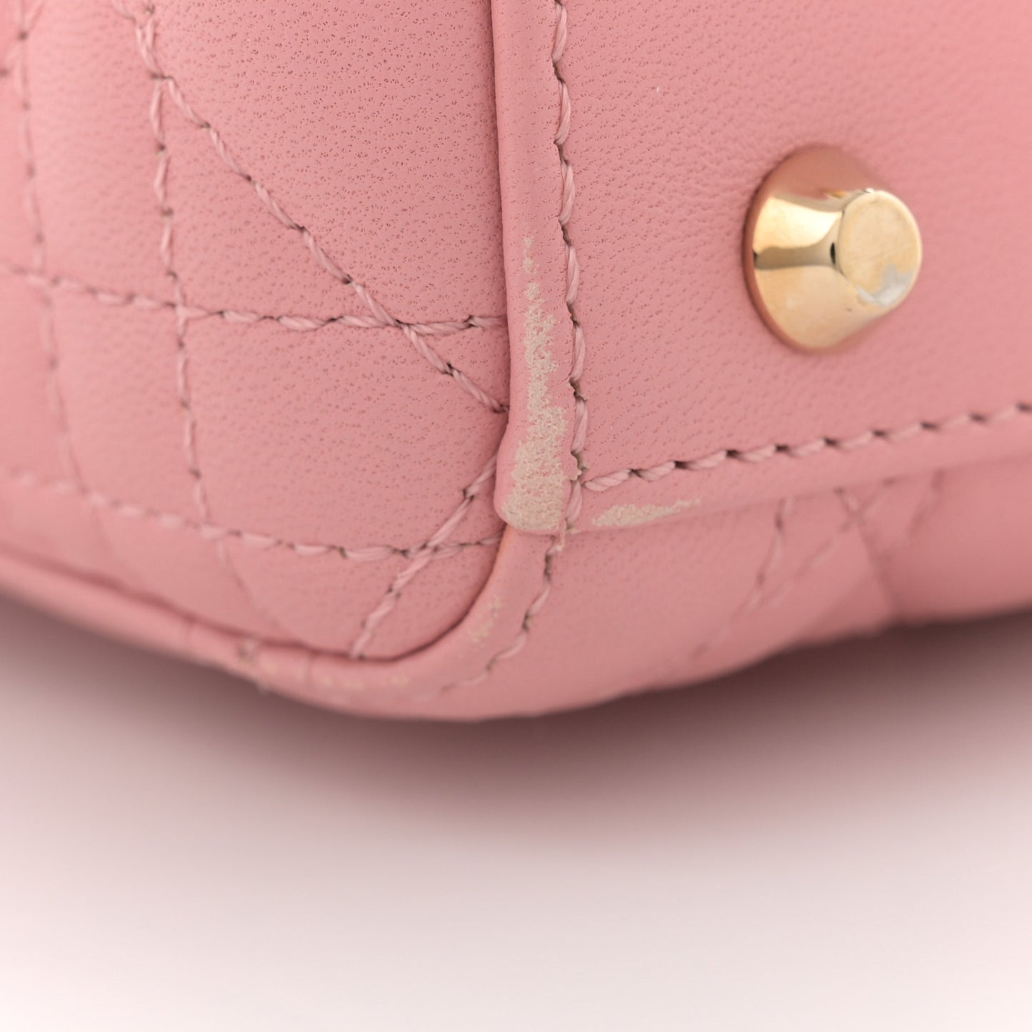 Lambskin Cannage Mini Lady Dior Light Pink