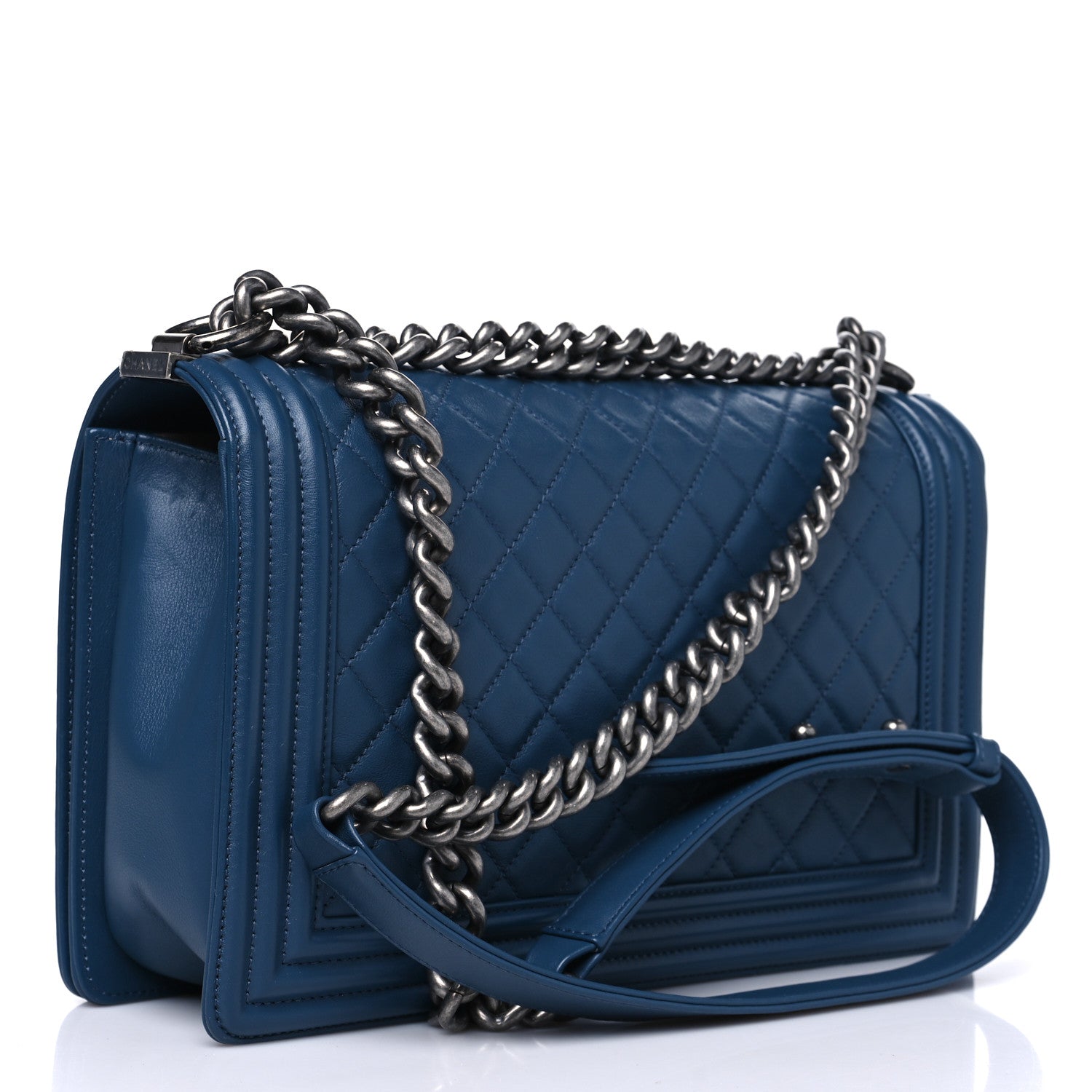 Chanel Calfskin Quilted New Medium Boy Flap Dark Blue 2 of 12