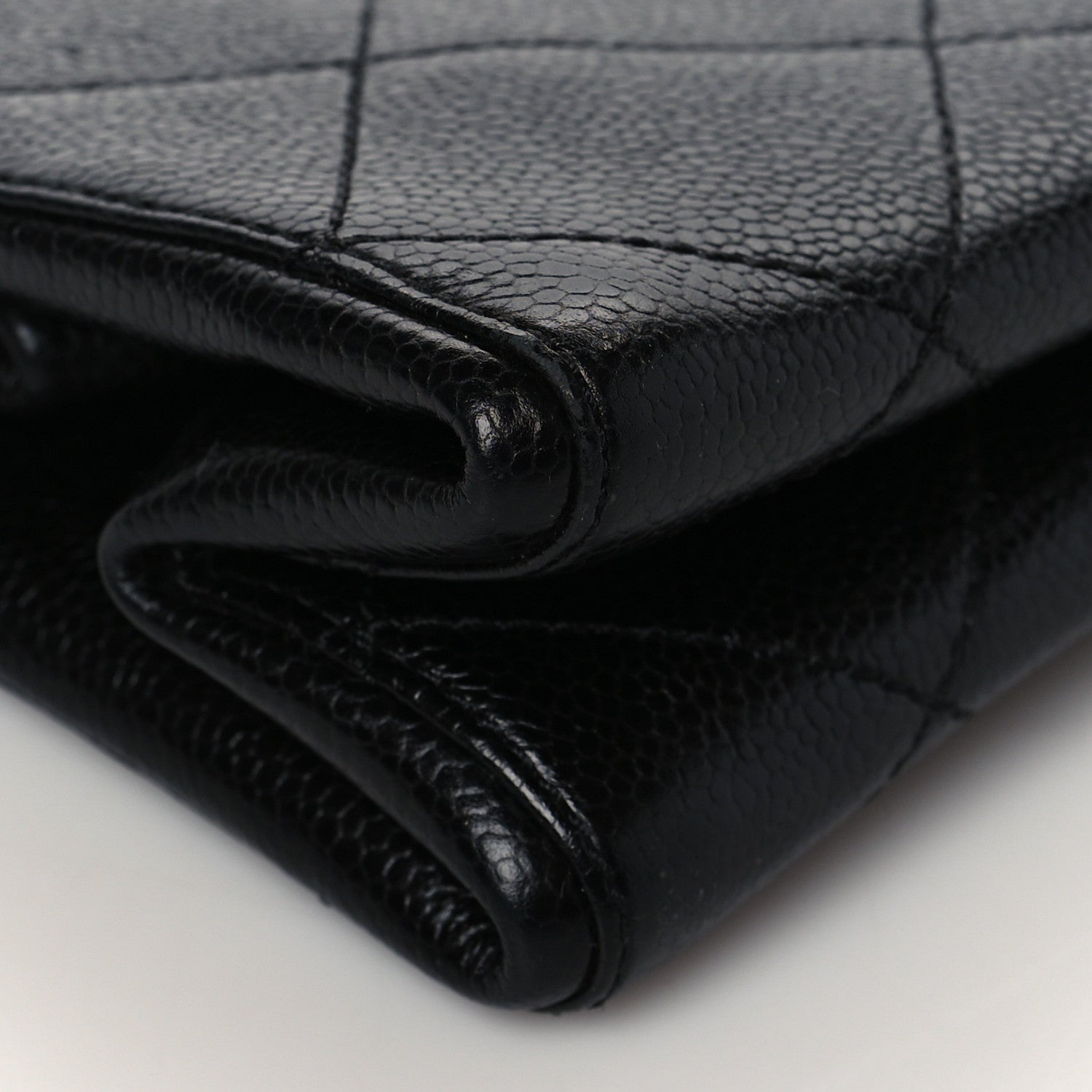 Chanel Caviar Quilted Wood Handle Clutch Black 8 of 9