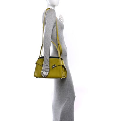 Salvatore Ferragamo Calfskin Medium Hug Soft Shoulder Bag Lemon Moss Green 2 of 9