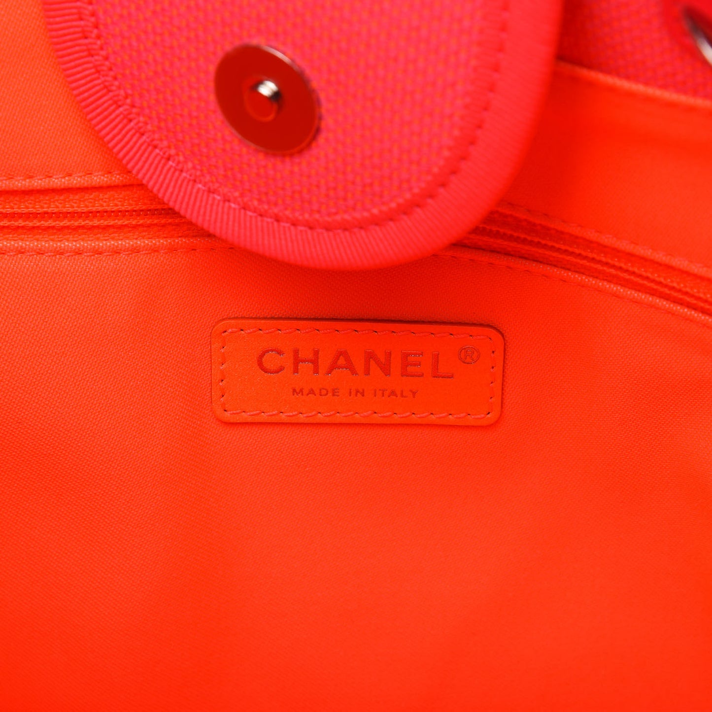Mixed Fibers Calfskin Medium Deauville Tote Pink Orange