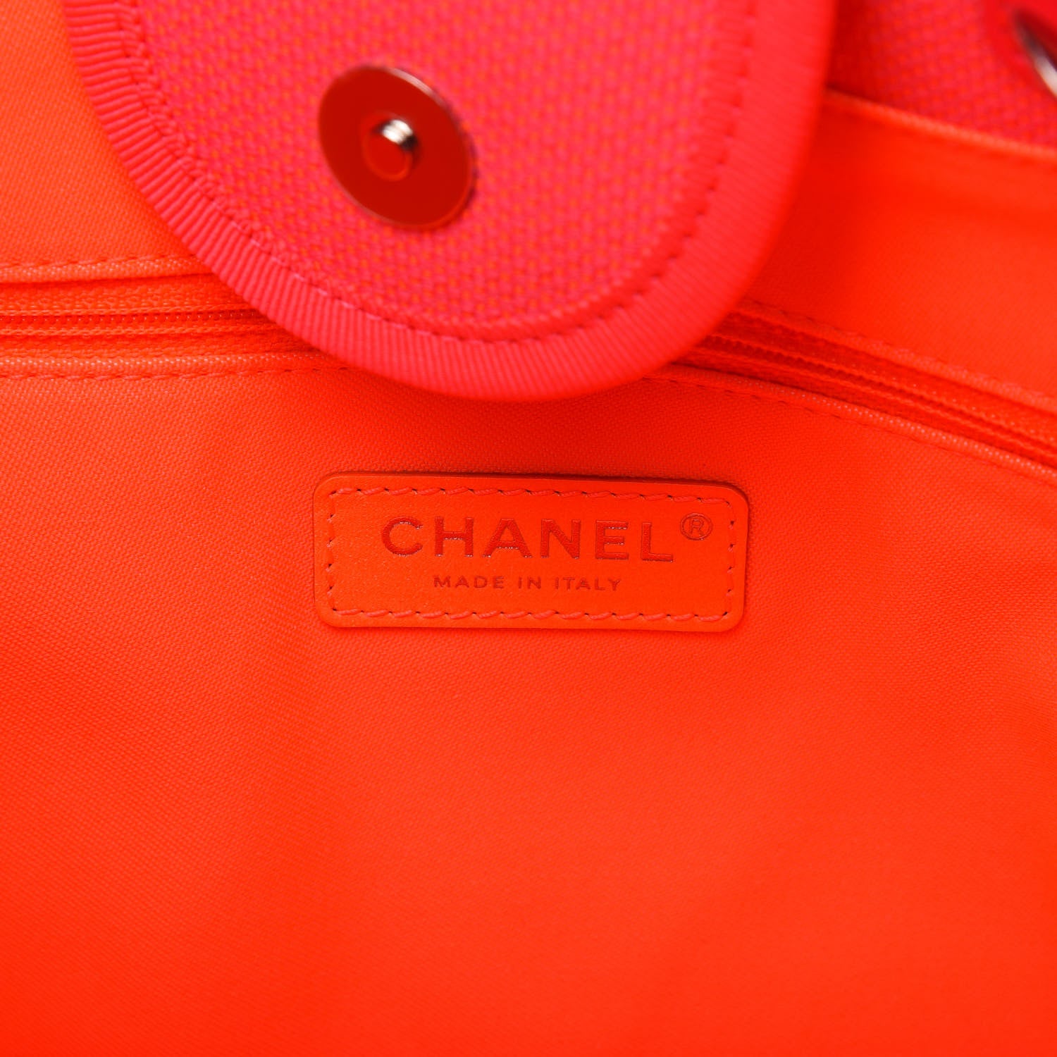 Chanel Mixed Fibers Calfskin Medium Deauville Tote Pink Orange 8 of 10