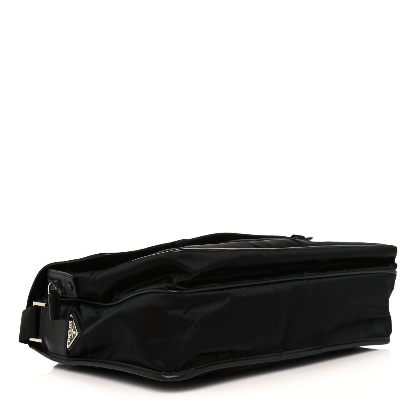 Tessuto Nylon Saffiano Logo Messenger Bag Black