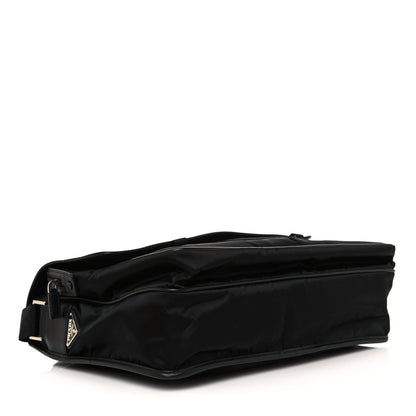 Prada Tessuto Nylon Saffiano Logo Messenger Bag Black 3 of 11