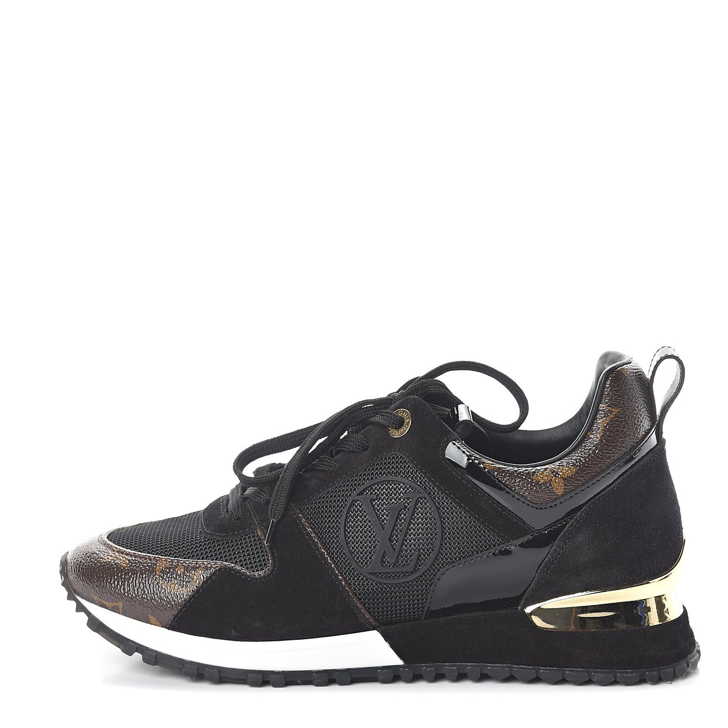 Suede Monogram Run Away Sneakers 36.5 Black
