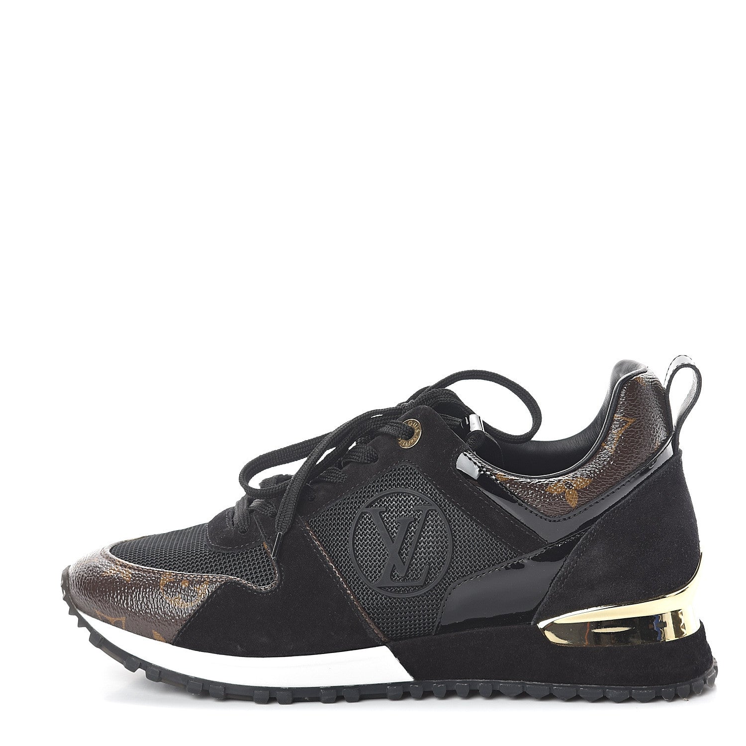 Louis Vuitton Suede Monogram Run Away Sneakers 36.5 Black 1 of 7