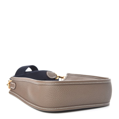 Hermes Taurillon Clemence Amazone Evelyne TPM Etoupe Bleu Indigo 4 of 11