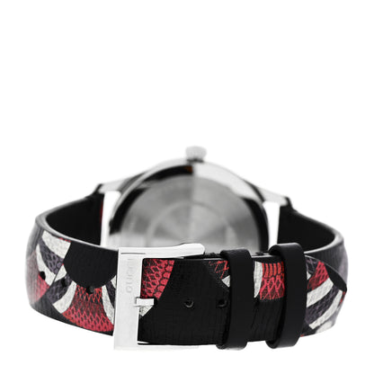 Gucci Stainless Steel Calfskin 38mm Le Marche Des Merveilles Snake Quartz Watch Black 3 of 5