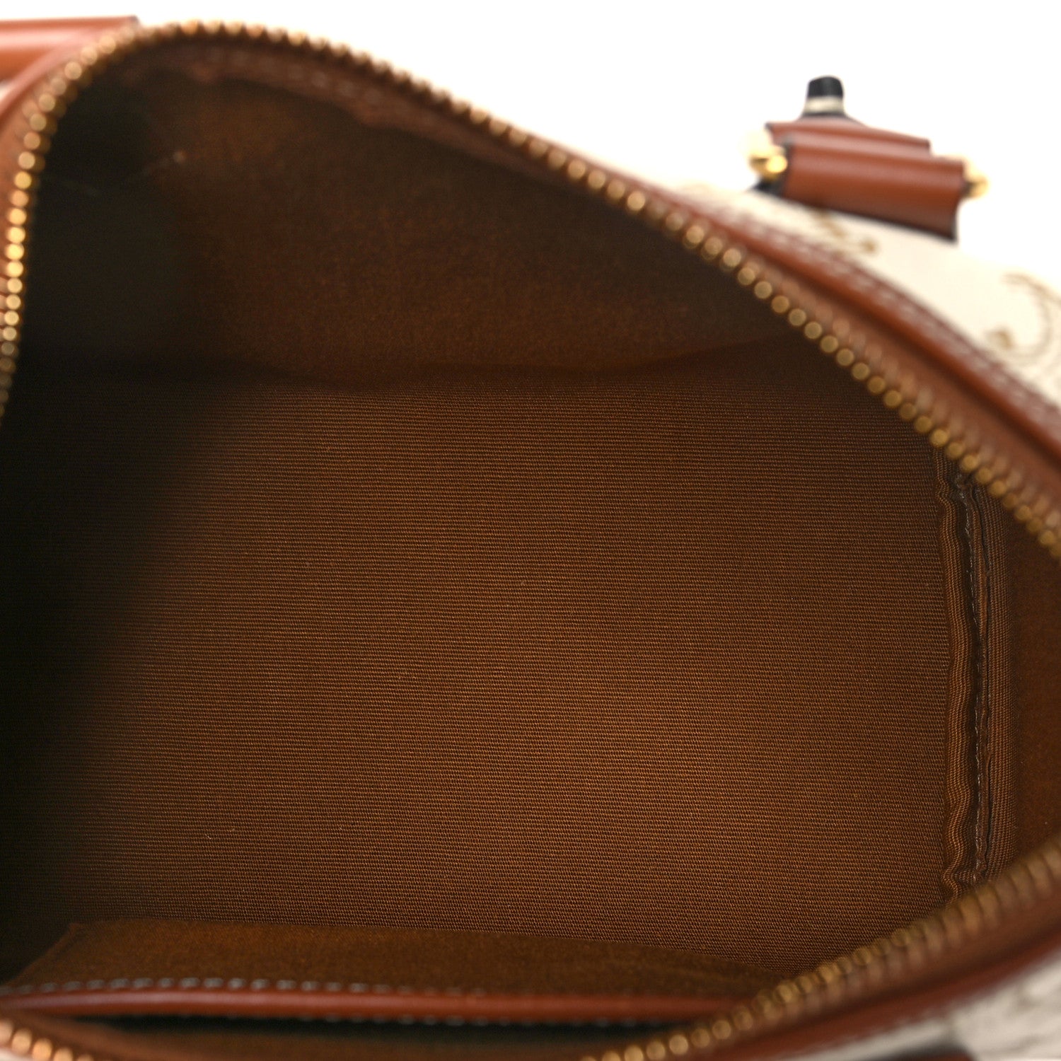 Celine Triomphe Canvas Calfskin Small Boston Bag White 5 of 10