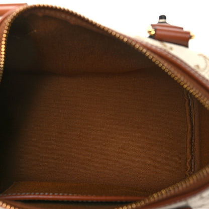 Celine Triomphe Canvas Calfskin Small Boston Bag White 5 of 10