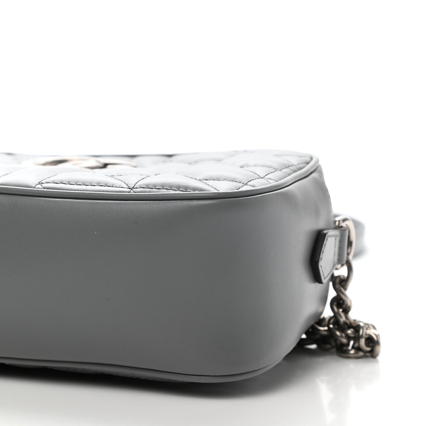 Calfskin Matelasse Aria Small GG Marmont Chain Shoulder Bag Deep Grey