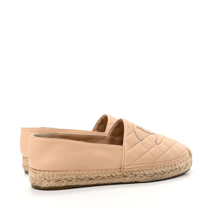Chanel Lambskin Quilted CC Espadrilles 39 Beige 4 of 12