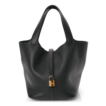 Hermes Taurillon Clemence Picotin Lock 22 MM Black 1 of 11