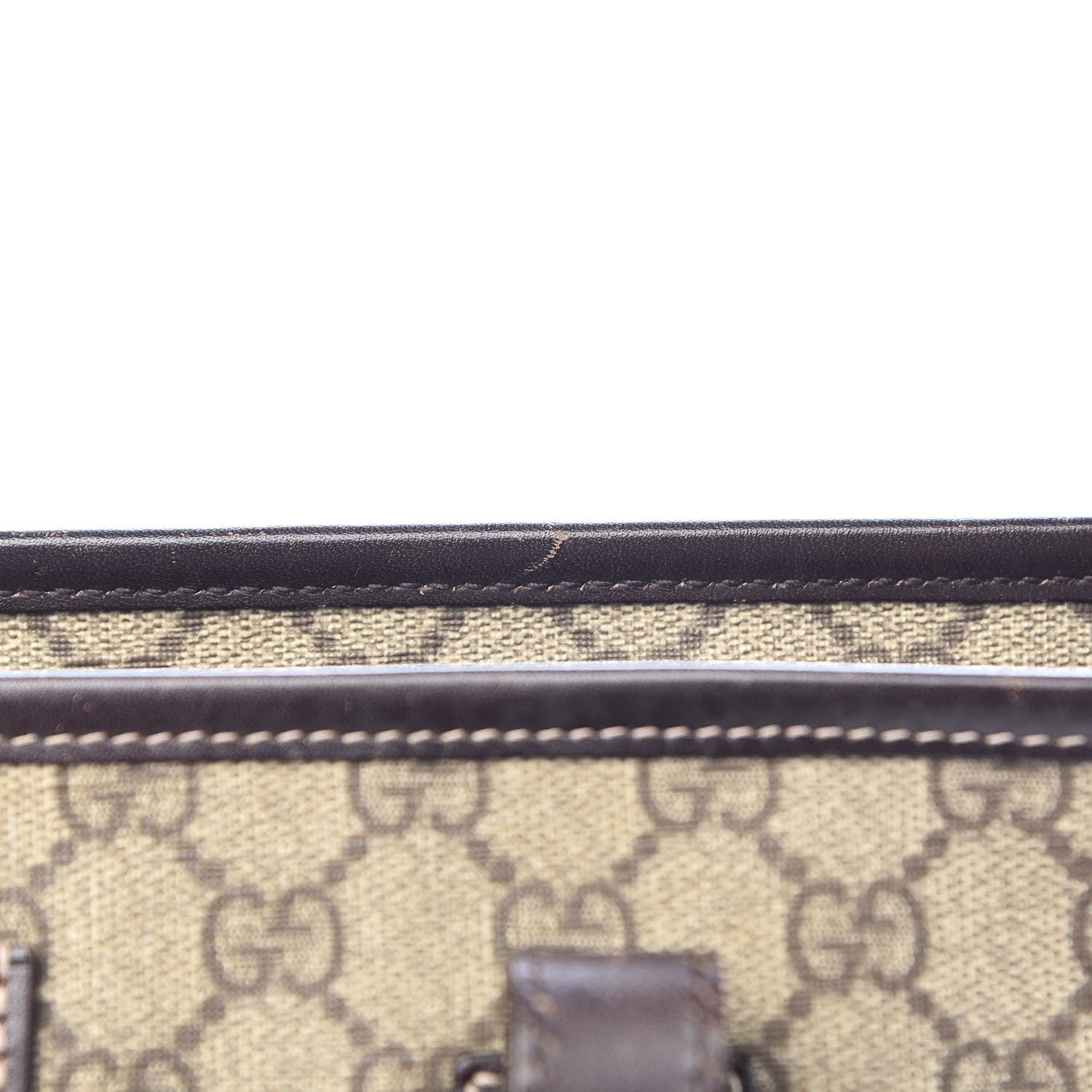 Gucci GG Supreme Monogram Medium Zippered Shopping Tote Dark Brown 14 of 21