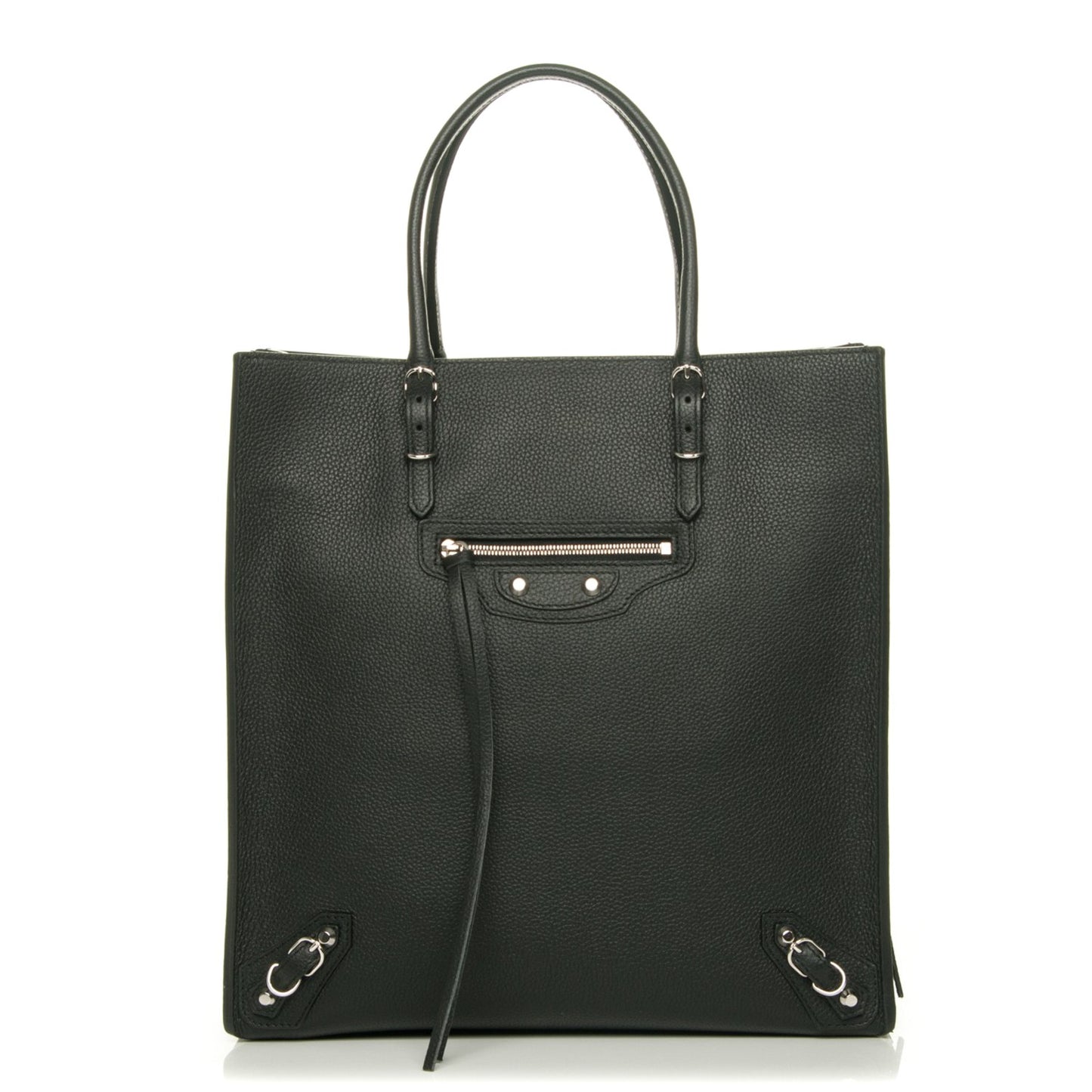 Calfskin Papier A5 Zip Around Tote Black