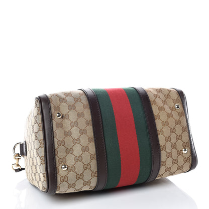 Gucci Monogram Vintage Web Medium Boston Dark Brown 4 of 13