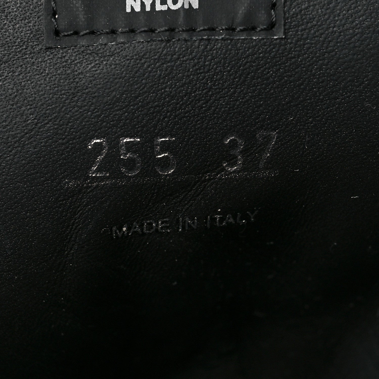 Prada Spazzolato Rois Nylon Metal Triangle Logo Monolith Pouch Pocket 55mm Boots 37 Black 7 of 8