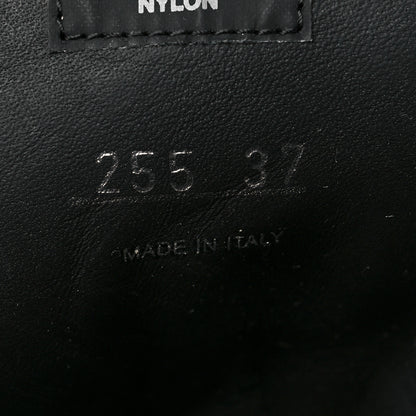 Prada Spazzolato Rois Nylon Metal Triangle Logo Monolith Pouch Pocket 55mm Boots 37 Black 7 of 8