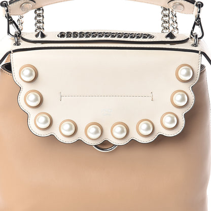 Fendi Vitello Century Pearl Bi-Color Scalloped Back to School Backpack Cuoio Camelia 9 of 10