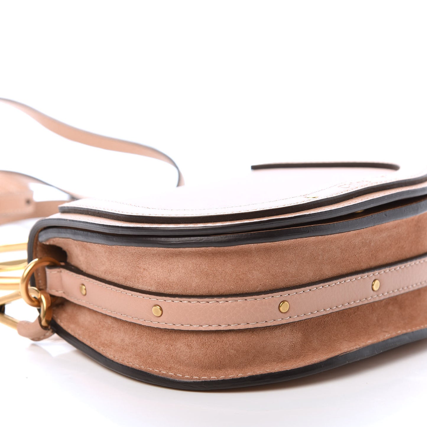 Calfskin Suede Small Nile Bracelet Bag Biscotti Beige