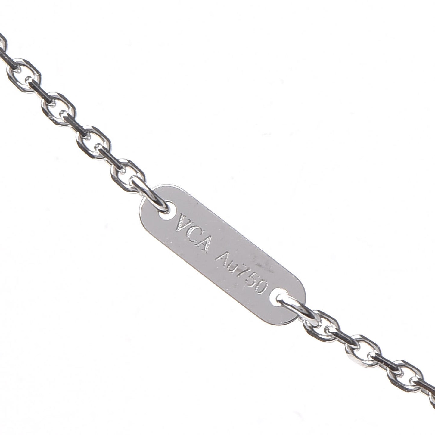 18K White Gold Diamond Sweet Alhambra Pendant Necklace
