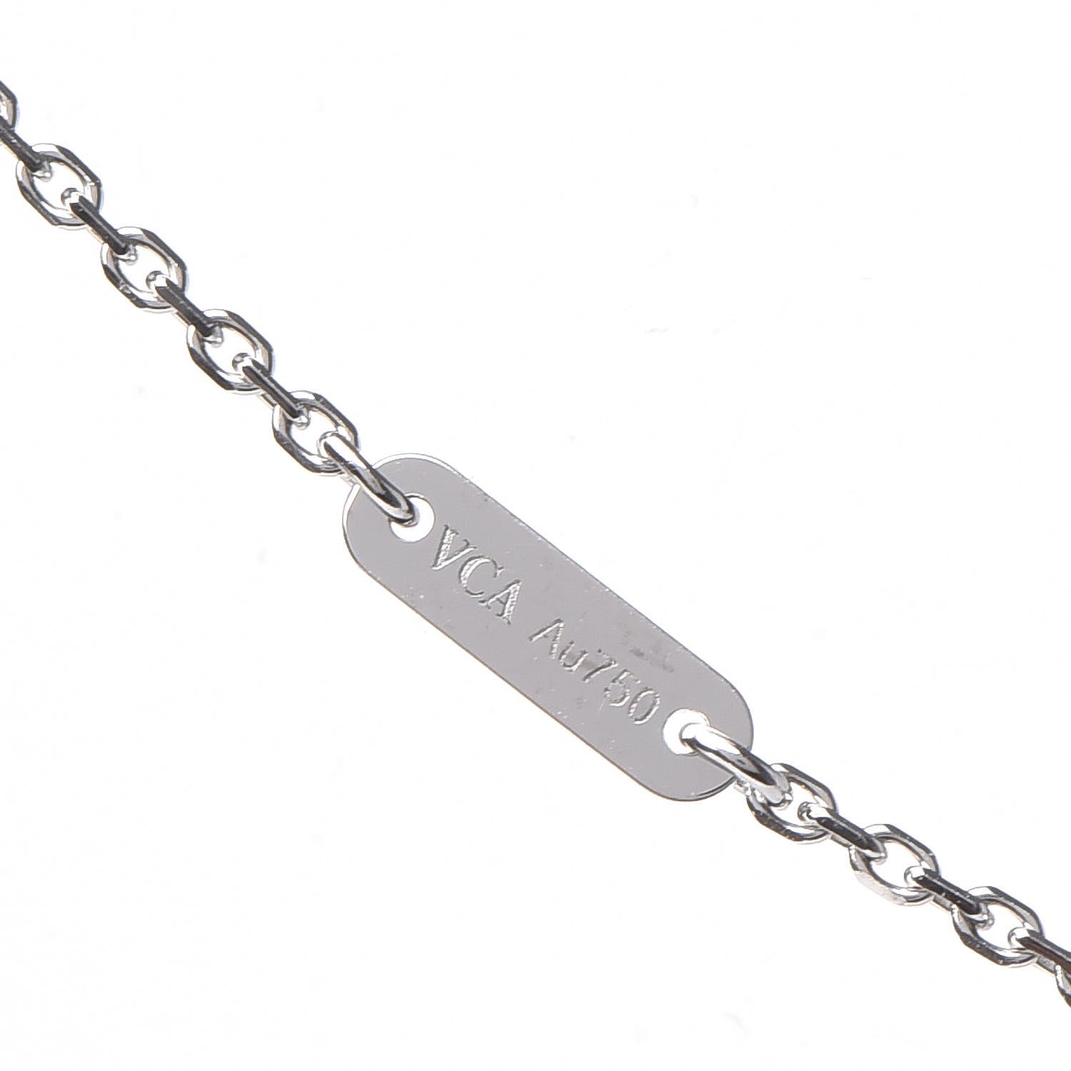 Van Cleef & Arpels 18K White Gold Diamond Sweet Alhambra Pendant Necklace 7 of 8