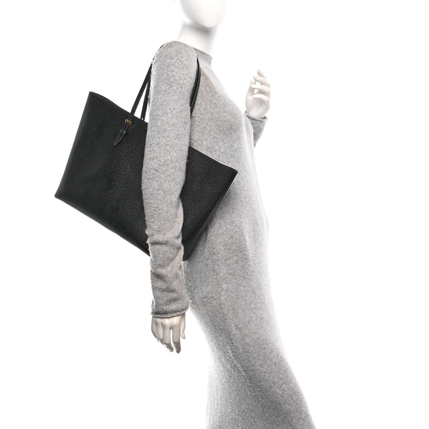 Calfskin Large Shopping Tote Black