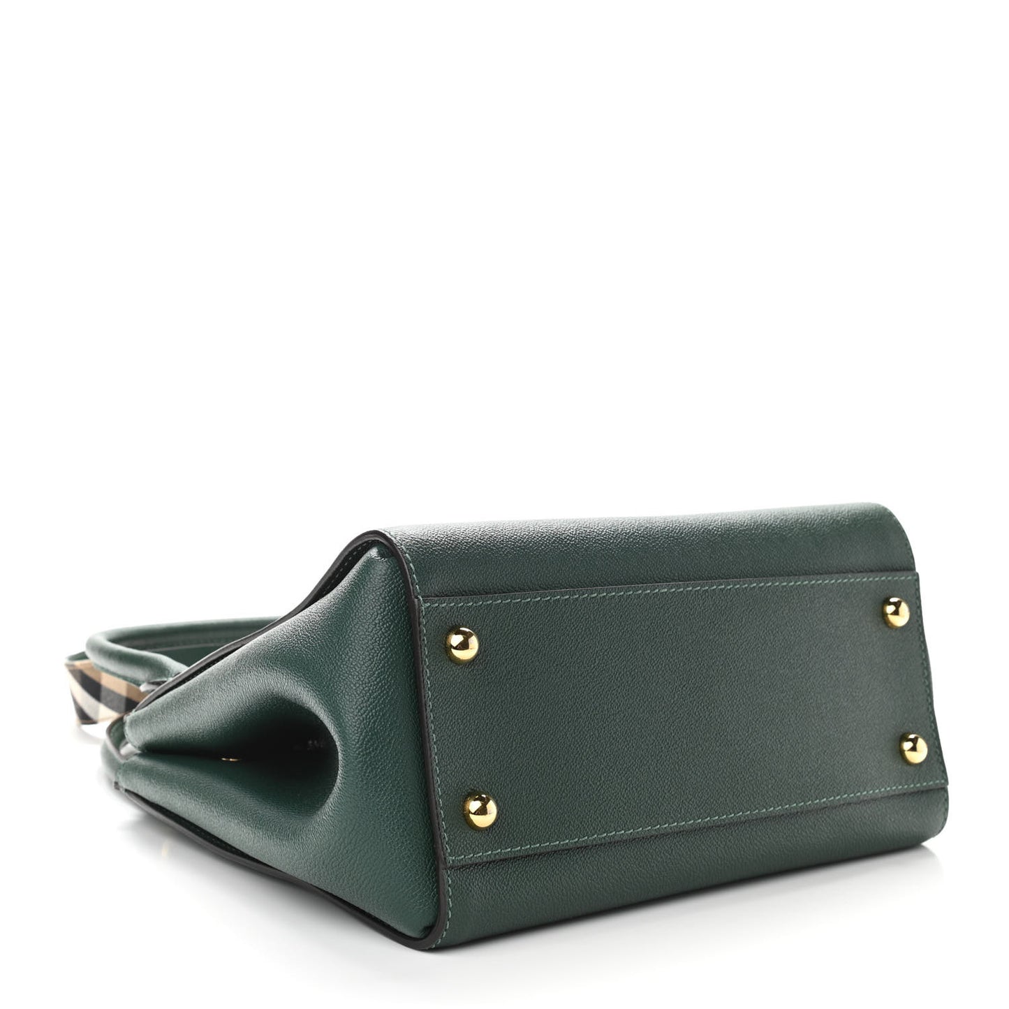 Soft Grain Calfskin Medium Buckle Tote Dark Green