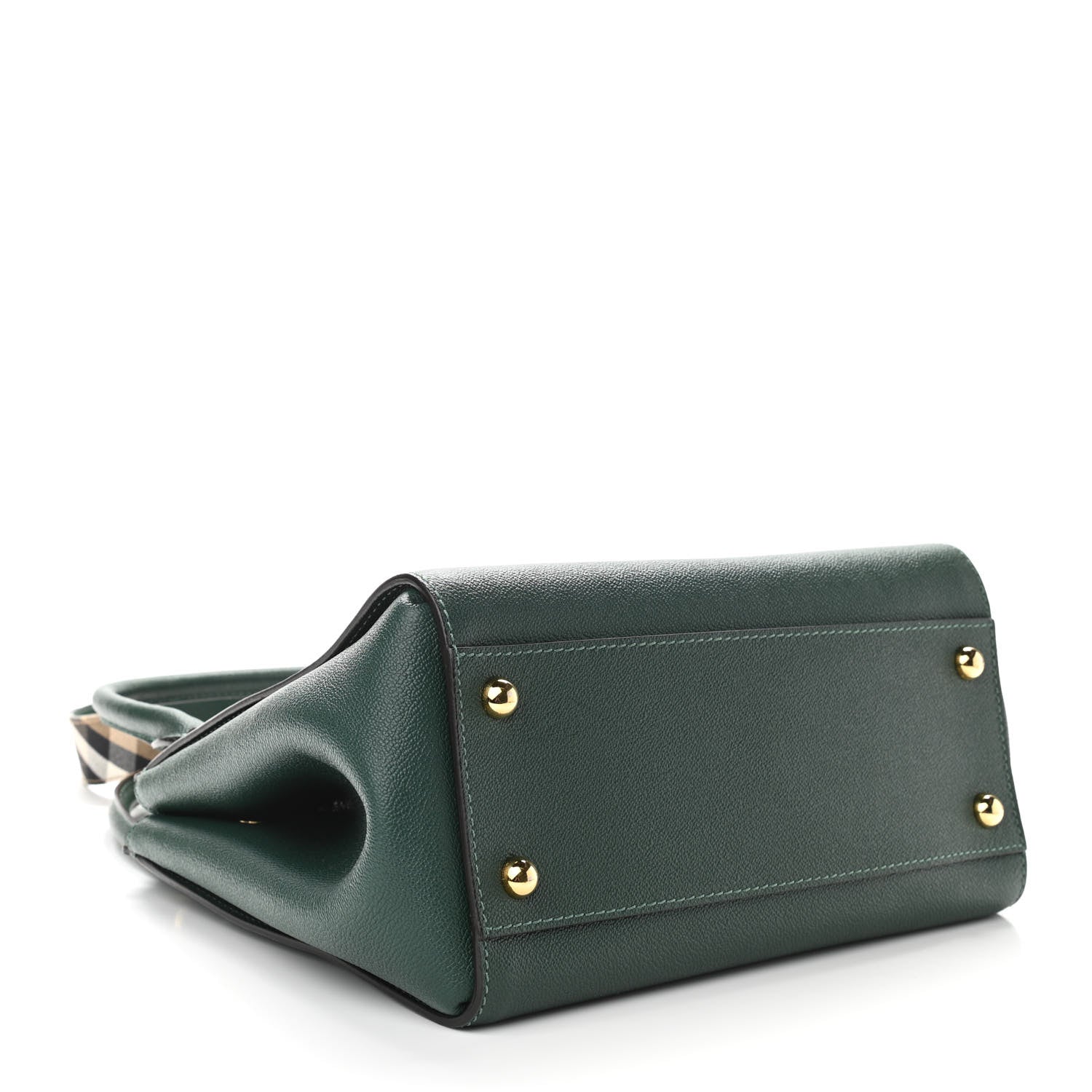 Burberry Soft Grain Calfskin Medium Buckle Tote Dark Green 4 of 11