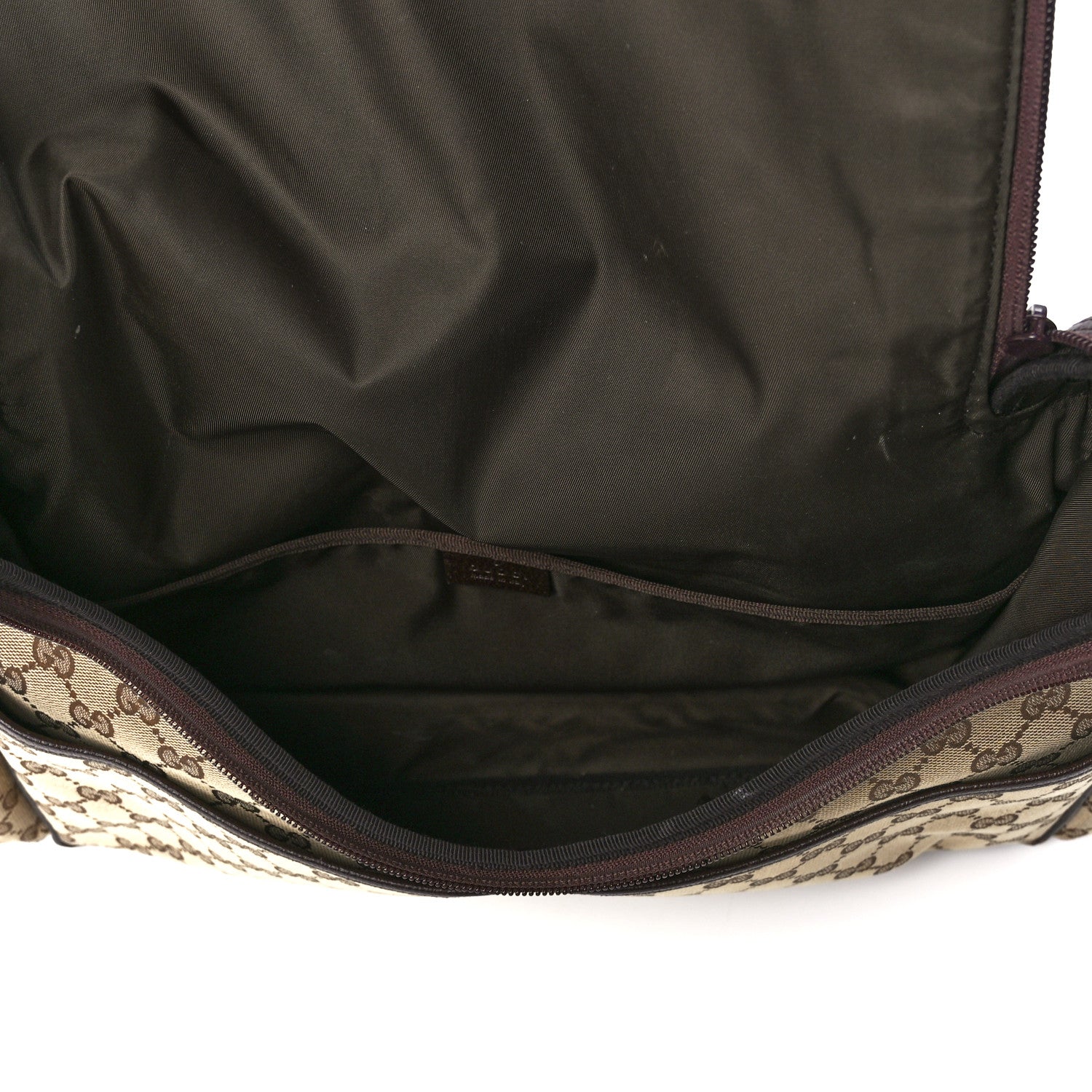 Gucci Monogram Natural Pigskin Large Diaper Bag Beige Ebony Cocoa Dark Chocolate 6 of 13