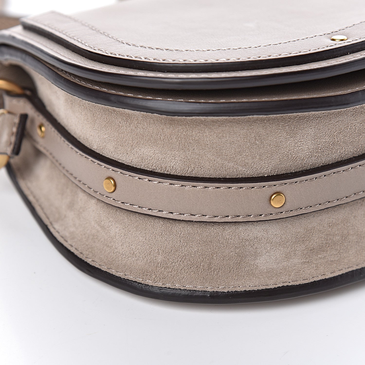 Chloe Calfskin Suede Small Nile Bracelet Bag Motty Grey 9 of 10