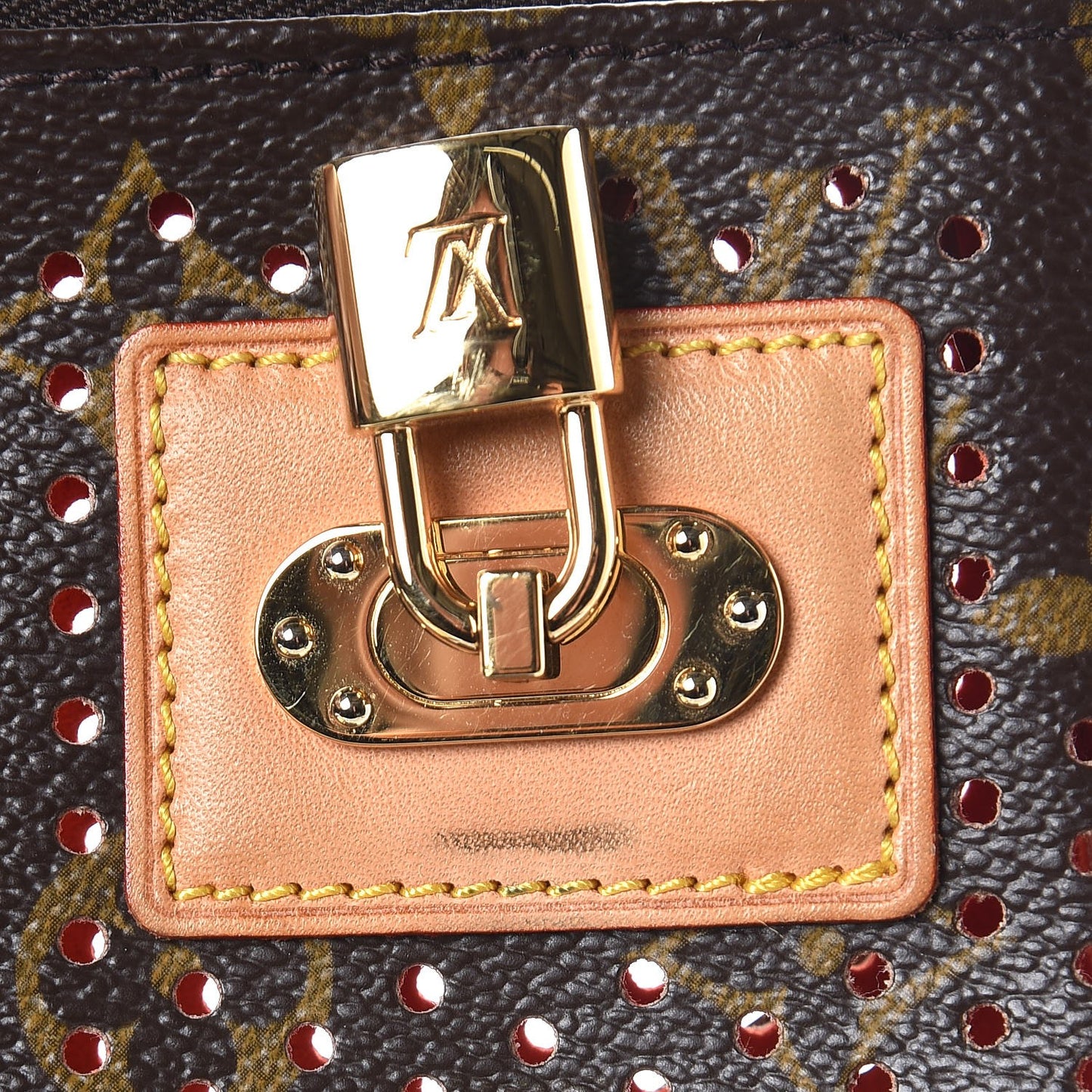 Monogram Perforated Pochette Accessories Bag Orange