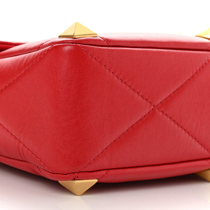 Valentino Garavani Nappa Large Roman Stud Shoulder Bag Rouge Pur 8 of 9