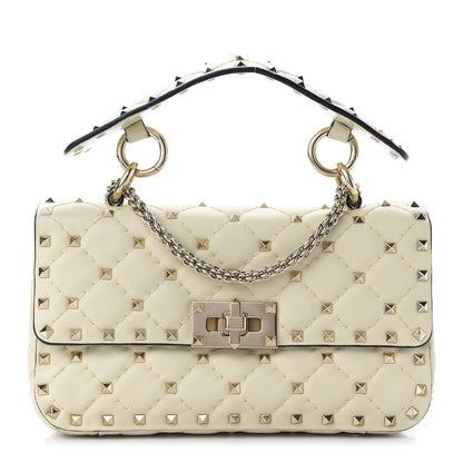 Valentino Garavani Nappa Small Rockstud Spike Shoulder Bag Light Ivory 1 of 13