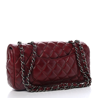 Chanel Lambskin Quilted East West Flap Dark Red 2 of 4