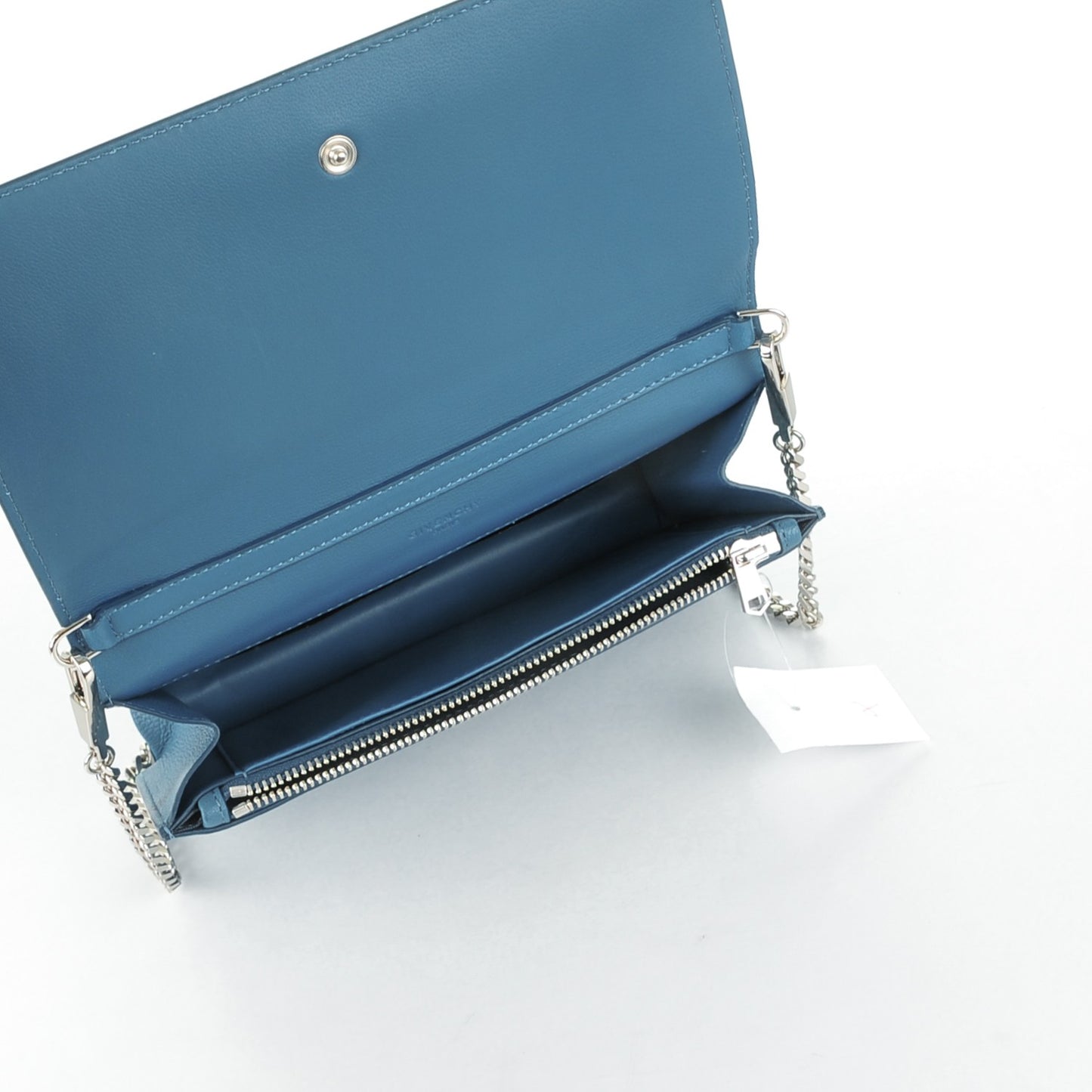 Sugar Goatskin Pandora Chain Wallet Medium Blue