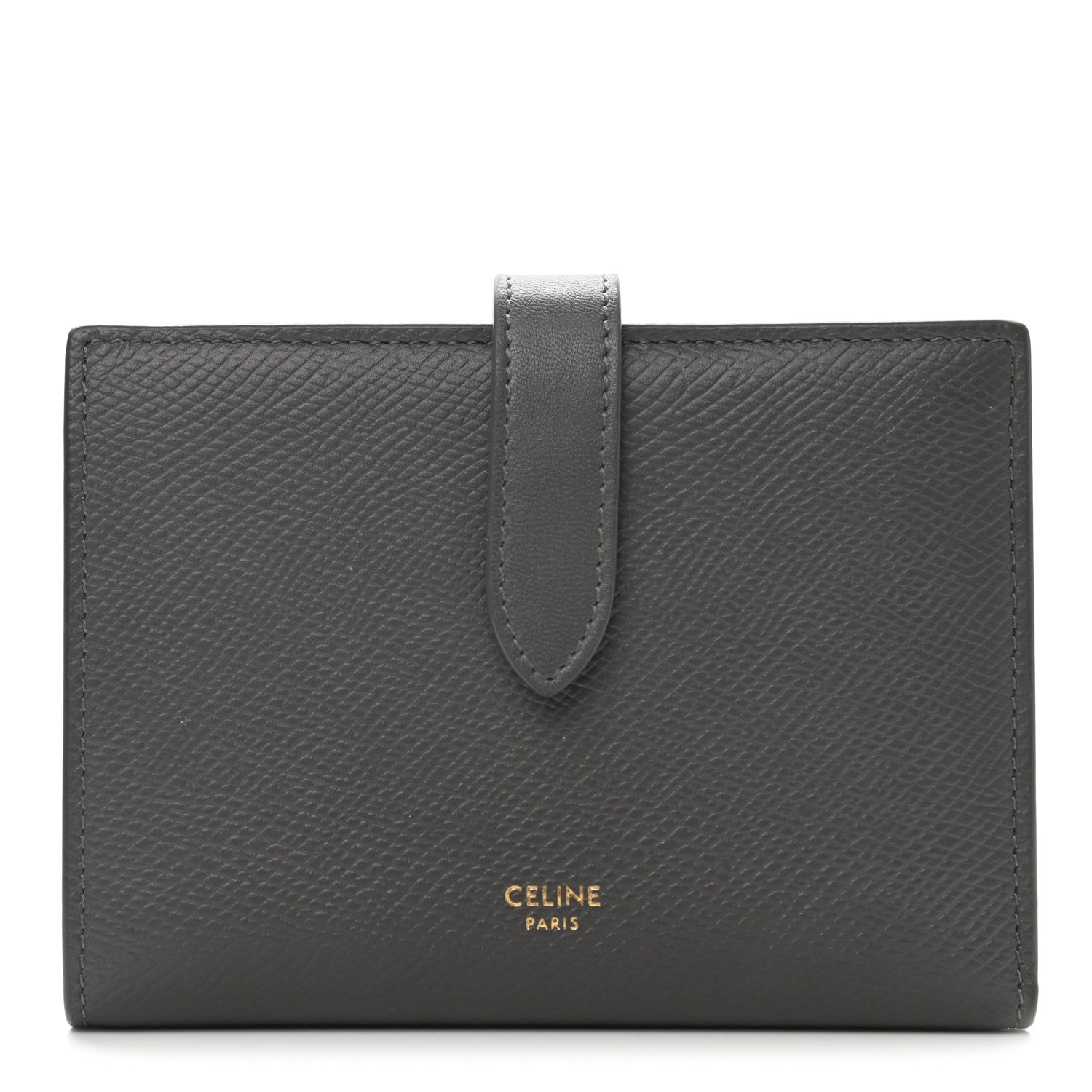 Celine Grained Calfskin Medium Multifunction Strap Wallet Pebble 1 of 8