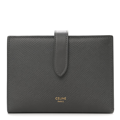 Celine Grained Calfskin Medium Multifunction Strap Wallet Pebble 1 of 8