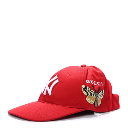 Gucci X MLB Cotton NY Yankees Baseball Hat 57-61 Red 1 of 10