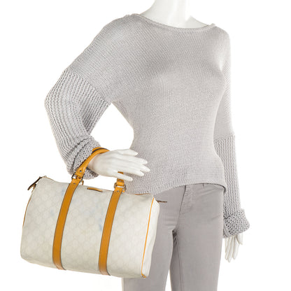 Gucci GG Supreme Monogram Medium Joy Boston White Yellow 2 of 9