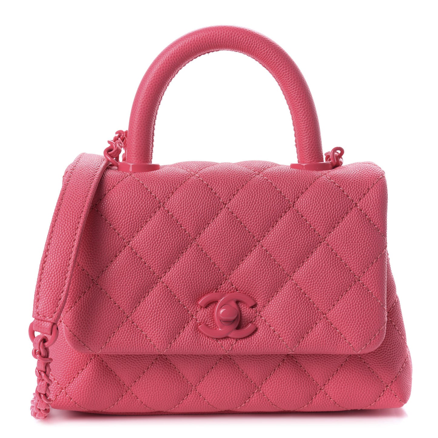 Caviar Quilted Incognito Extra Mini Coco Handle Flap Pink