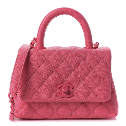 Chanel Caviar Quilted Incognito Extra Mini Coco Handle Flap Pink 1 of 12