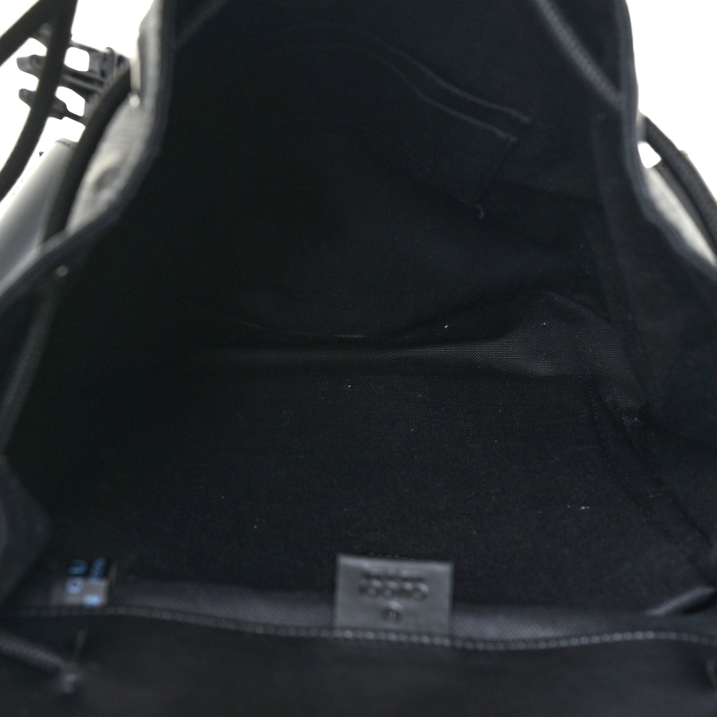 Soft GG Supreme Monogram Appia Calfskin Web Double Buckle Backpack Black