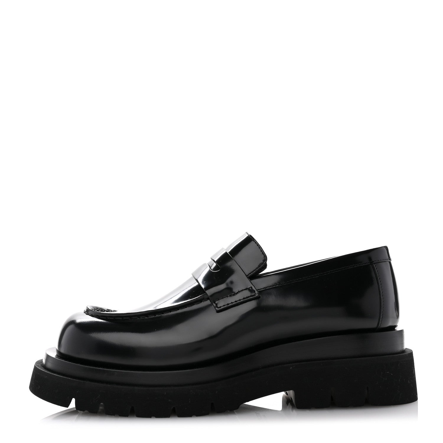Bottega Veneta Soft Vinyl Calfskin Lug Loafers 39.5 Black 1 of 8
