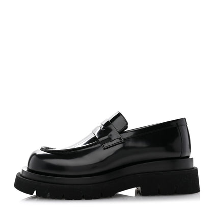 Bottega Veneta Soft Vinyl Calfskin Lug Loafers 39.5 Black 1 of 8