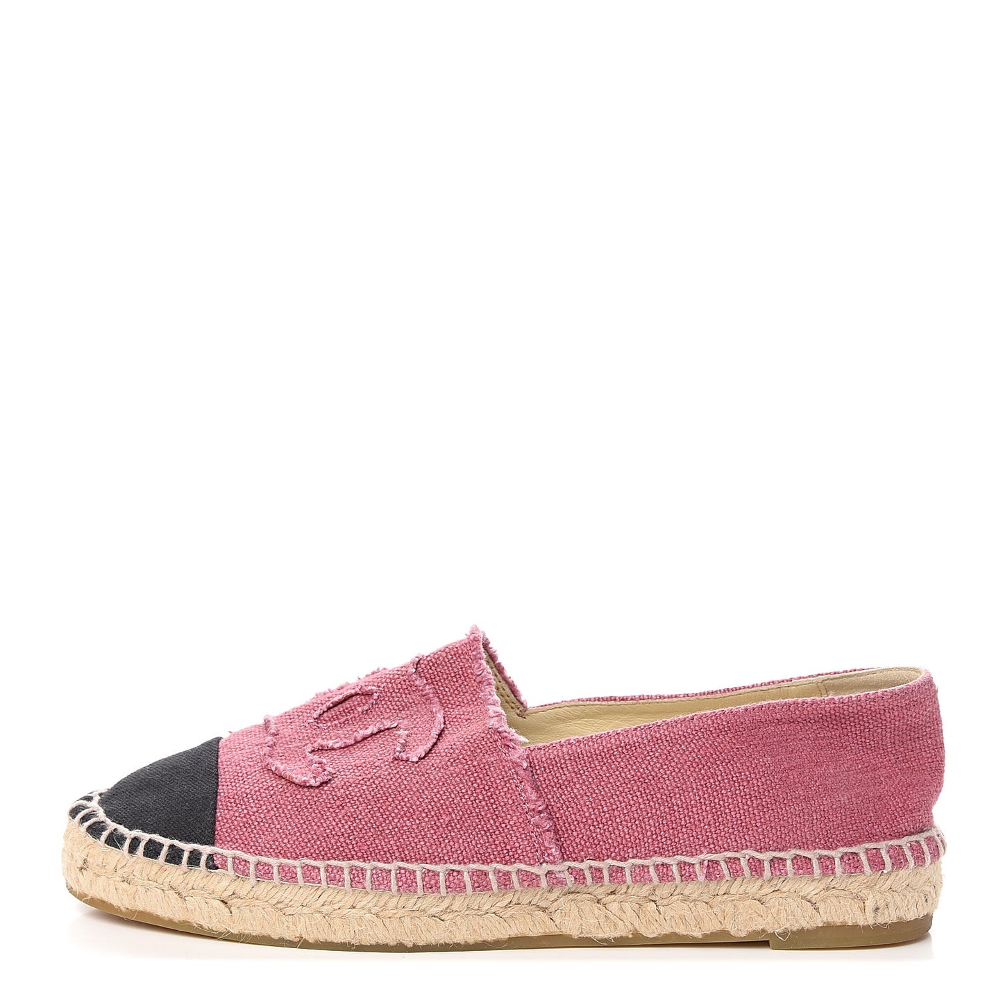 Linen CC Espadrilles 40 Pink Black