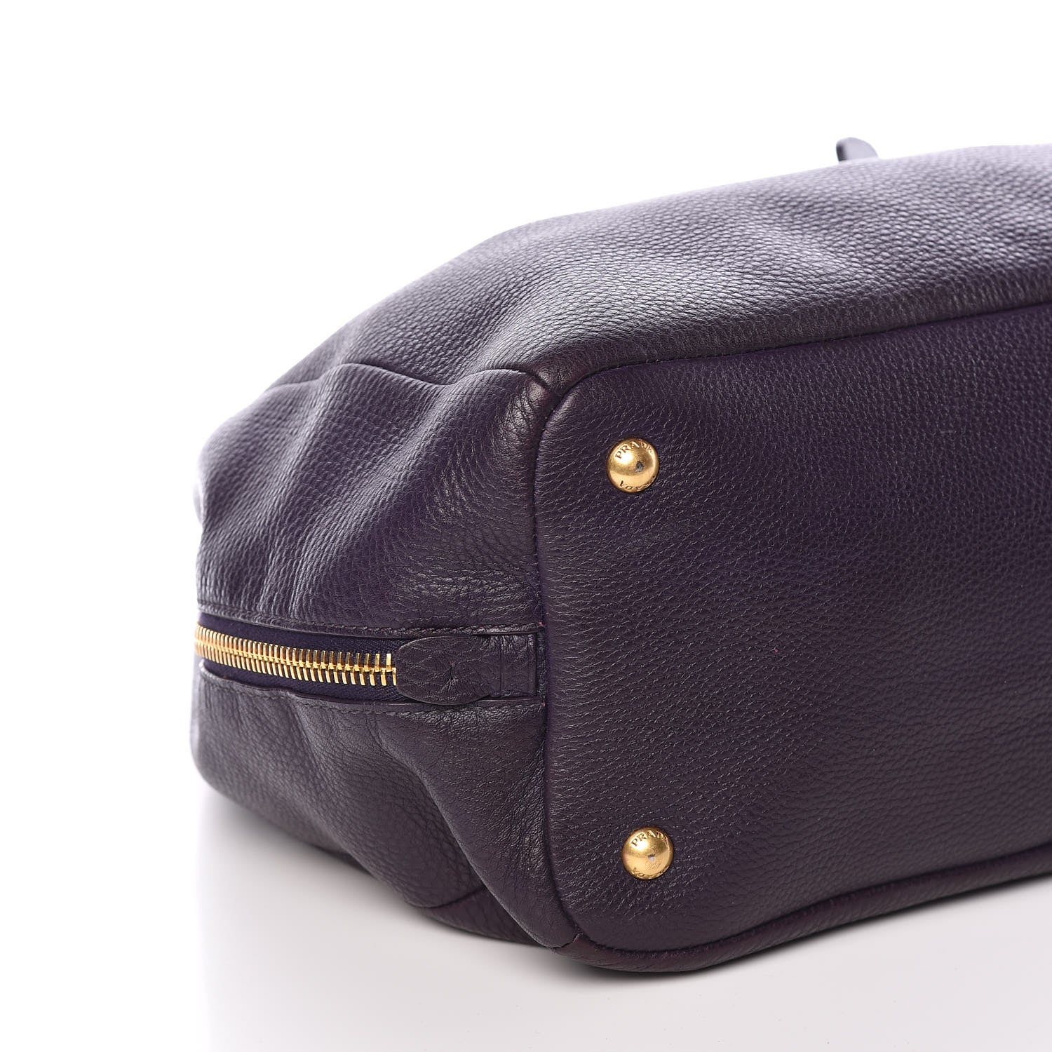 Prada Vitello Daino Side Zip Tote Uva 9 of 10